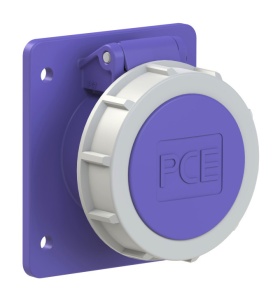 3622f87v PCE Розетка встраиваемая 16А/24V/2P/IP67, никелированные контакты, фланец 75x85
