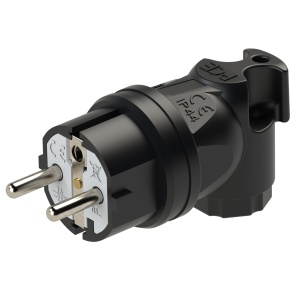 05821-s PCE Вилка каб угловая 16A/250V/2P+E/IP44 резиновый корпус черная
