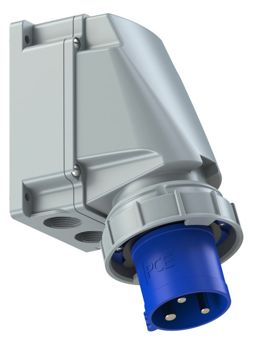 533-6 PCE Вилка настенная 63А/230V/1P+N+E/IP67