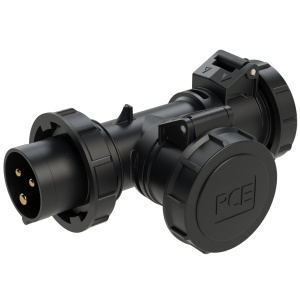 94326003 T-коннектор 2-х розеточный с вводной вилкой 16A/230V/2P+E/IP67