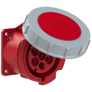 3272-6f70v PCE Розетка встраиваемая 32А/400V/6P+E/IP67, фланец 70x70, никелированные контакты