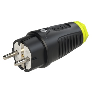 0511-se PCE Вилка кабельная 16A/250V/2P+E/IP54 корпус черный, маркер желтый