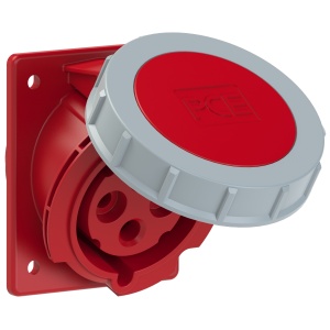 4242-6ttf78 PCE Розетка встраиваемая наклонная 32А/400V/3P+E/IP67,фланец 80x97,безвинтовое подключ