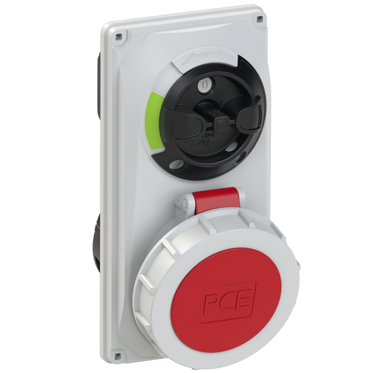 60152-6 PCE Розетка встраиваемая 16А/400V/3P+N+E/IP67, с выключателем и блокировкой 