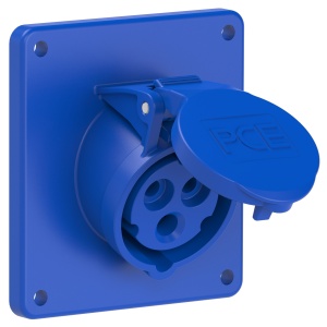 413-6ttf9 PCE Розетка встраиваемая наклонная 16А/230V/1P+N+E/IP44,фланец 92x100, безвинтовое подключ