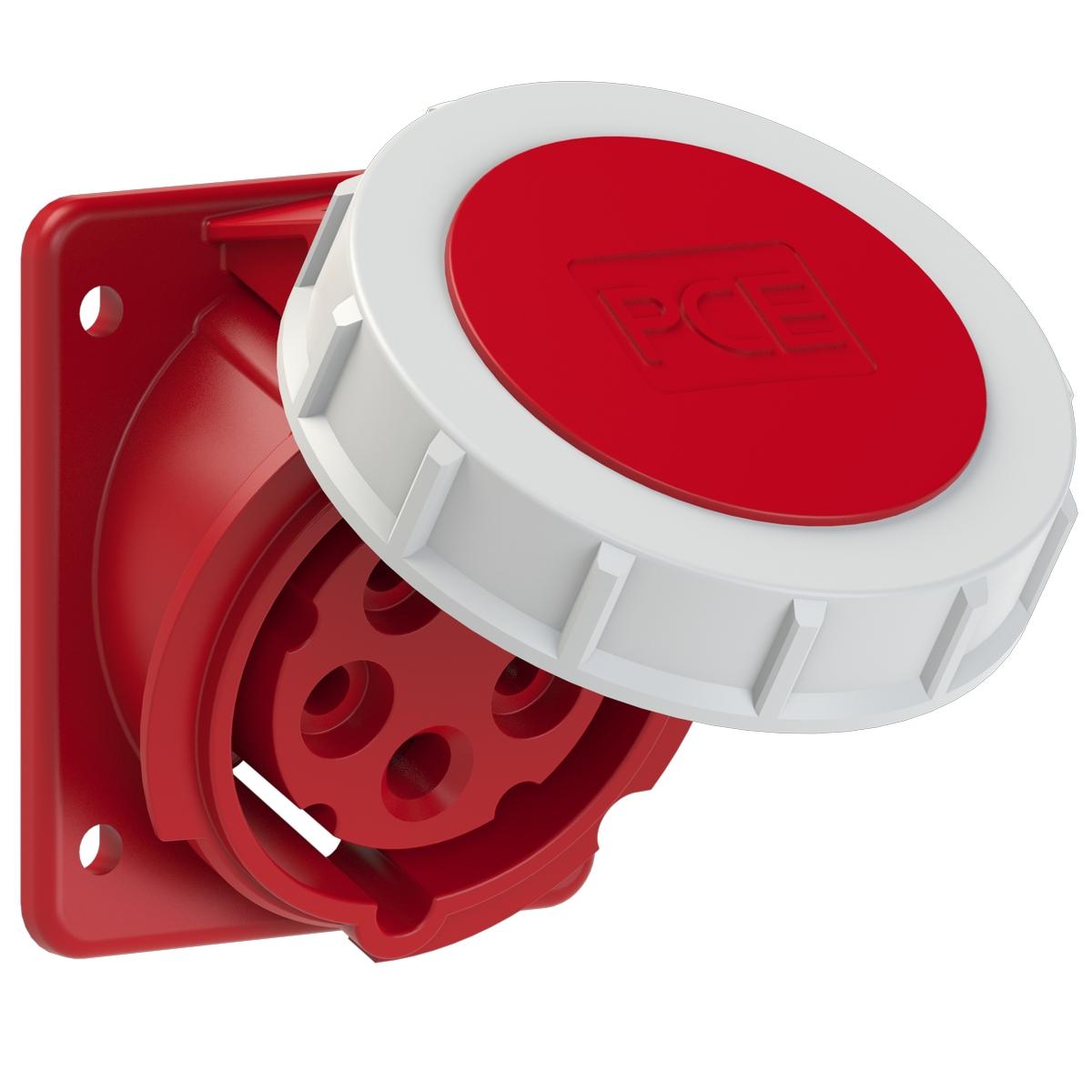 4152-6f87 PCE Розетка встраиваемая наклонная 16А/400V/3P+N+E/IP67, фланец 75x85