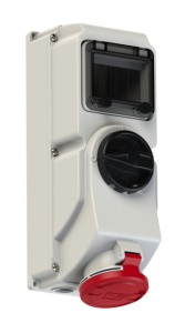 7825-6 PCE Розетка настен. с выкл. и блокир.32A/400V/3P+N+E/IP44, с держат. предох.(предох. не уком)