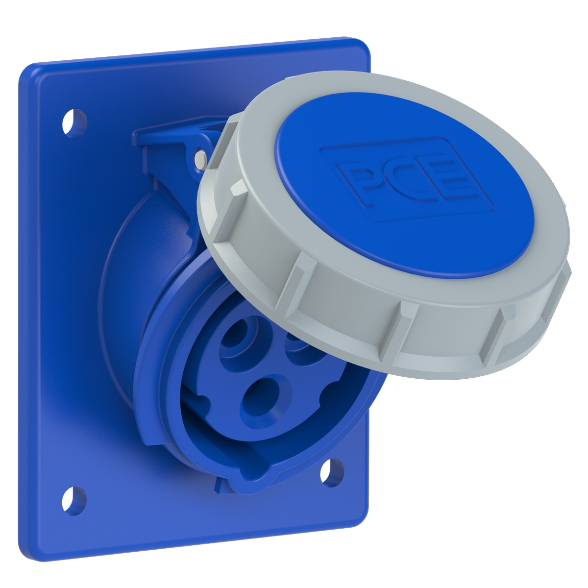 4132-6ttf8 PCE Розетка встраиваемая наклонная 16А/230V/1P+N+E/IP67,фланец 80x97,безвинт подключение