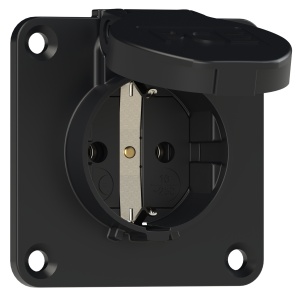 105-7s PCE Розетка встр 16A/250V/2P+E/IP54 70x70 черная