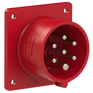 617-6f7v Вилка встраиваемая 16A/400V/6P+E/IP44, фланец 75x75, никелированные контакты