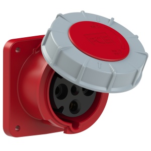 334-6fc PCE Розетка встраиваемая 63А/400V/3P+E/IP67, фланец 100x107