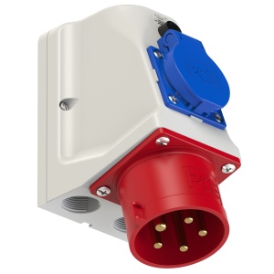 95225-6 PCE Вилка настенная комбинированная 32А/400V/3P+N+E/IP44+1 GS