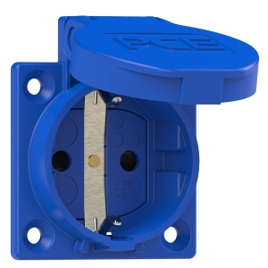 1050-0bc PCE Розетка встр 16А/250V/2P+E/IP54 50x50 подключение сзади синяя (пр-во от 100 шт)
