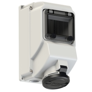 75233-7 PCE Розетка наст с выкл и блокир 32А/500V/1P+N+E/IP67