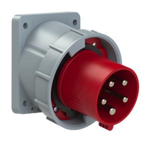735-6 PCE Вилка встраиваемая наклонная 63A/400V/3P+N+E/IP67, фланец 100x112