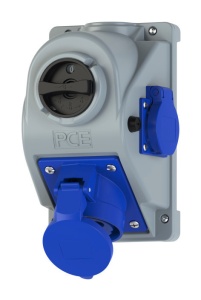 96062351 Розетки комб наст с выкл 32А/3П/IP44 1GS