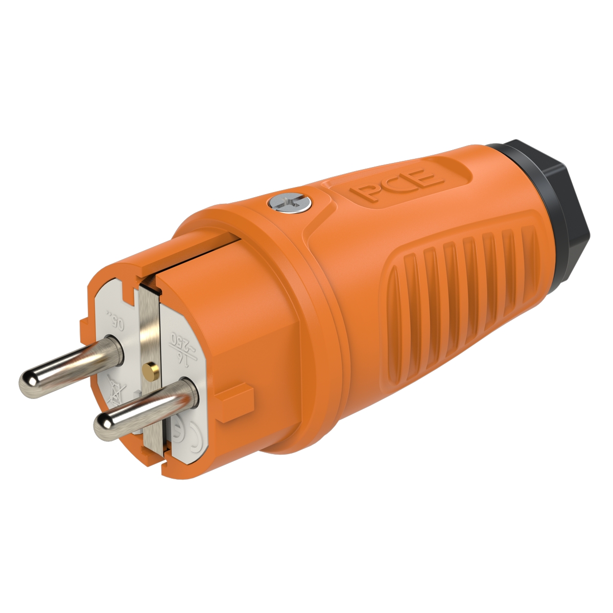 0511-os PCE Вилка кабельная 16A/250V/2P+E/IP54 корпус оранжевый, маркер черный