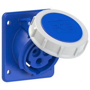 4132-6f87 PCE Розетка встраиваемая наклонная 16А/230V/1P+N+E/IP67, фланец 75x85
