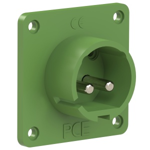 682-4v PCE Вилка встраиваемая 16A/24-42V/2P/IP44, никелированные контакты, фланец 70x70