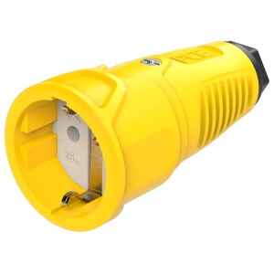 2510-es PCE Розетка кабельная 16A/250V/2P+E/IP20 корпус желтый, маркер черный
