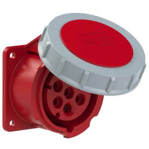 3172-6f70v PCE Розетка встраиваемая 16А/400V/6P+E/IP67, фланец 70x70, никелированные контакты