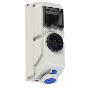 76132-6 PCE Розетка настенная 16A/230V/1P+N+E/IP67, под автоматический выключатель, DIN-рейка