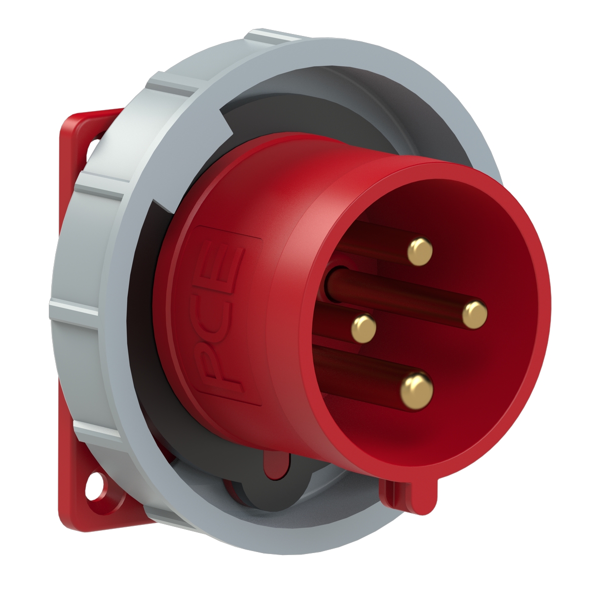 6242-6tt PCE Вилка встраиваемая 32А/400V/3P+E/IP67, безвинтовое подключение, фланец 75x75