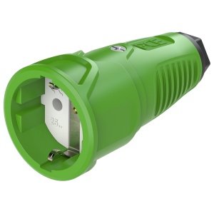 2510-us PCE Розетка кабельная 16A/250V/2P+E/IP20 корпус зеленый, маркер черный