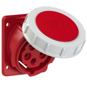 4152-6f87 PCE Розетка встраиваемая наклонная 16А/400V/3P+N+E/IP67, фланец 75x85
