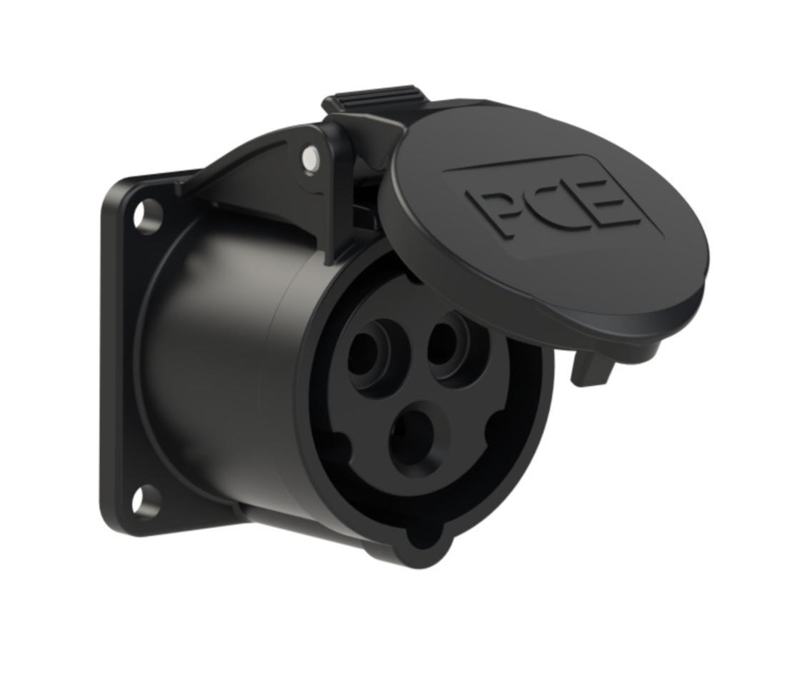 313-6f5x PCE Розетка встр 16А/230V/1P+N+E/IP44 черная