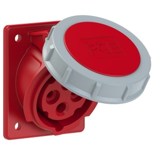 4142-6ttf78 PCE Розетка встраиваемая наклонная 16А/400V/3P+E/IP67,фланец 70x85,безвинтовое подключ