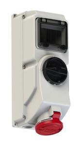 7824-6 PCE Розетка настен. с выкл. и блокир.32A/400V/3P+E/IP44, с держат. предох.(предох. не уком)