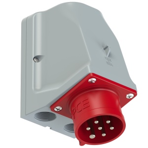 9517-6v PCE Розетка настенная 16А/400V/6P+E/IP44, никелированные контакты 