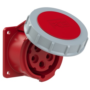 3152-6ttf70 PCE Розетка встраиваемая 16А/400V/3P+N+E/IP67, фланец 70х70, безвинтовое подключение