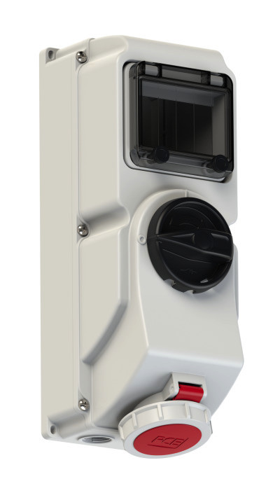 78142-6 PCE Розетка настен. с выкл. и блокир.16A/400V/3P+E/IP67, с держат. предох.(предох. не уком)