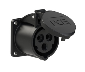 313-6f5x PCE Розетка встр 16А/230V/1P+N+E/IP44 черная