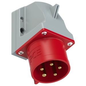 525-6tt PCE Вилка настенная 32А/400V/3P+N+E/IP44, безвинтовое подключение 