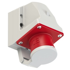 514-6d PCE Вилка настенная 16A/400V/3P+E/IP44 с крышкой