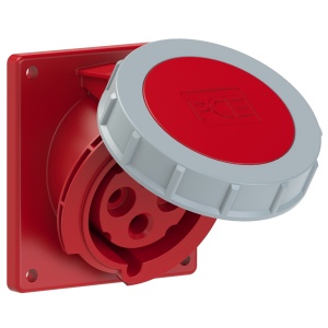4242-6tt PCE Розетка встраиваемая наклонная 32А/400V/3P+E/IP67,фланец 92x100,безвинтовое подключение