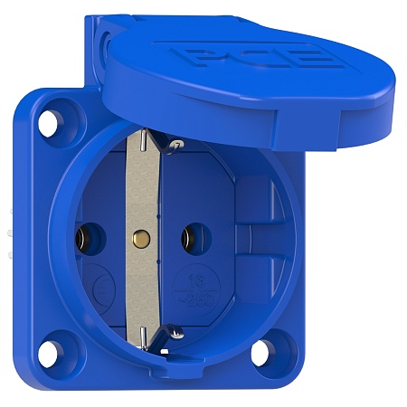 109-0b PCE Розетка встр без винт 16А/250V/2P+E/IP54