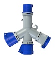 9432004 PCE Тройник 16A/230V/2P+E/IP44 9432004 PCE Тройник 16A/230V/2P+E/IP44