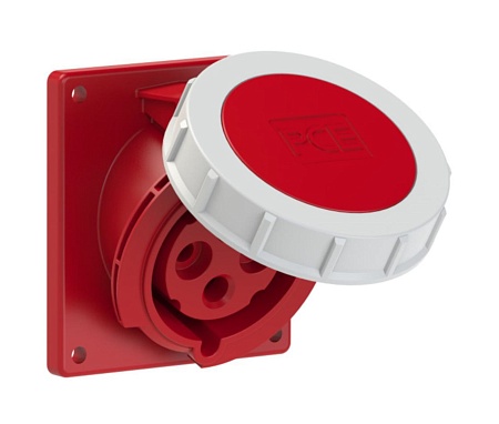 4242-3v PCE Розетка встраиваимая, накл контейнерная 32A/440V/3P+E/IP67/3h, никелированные контакты