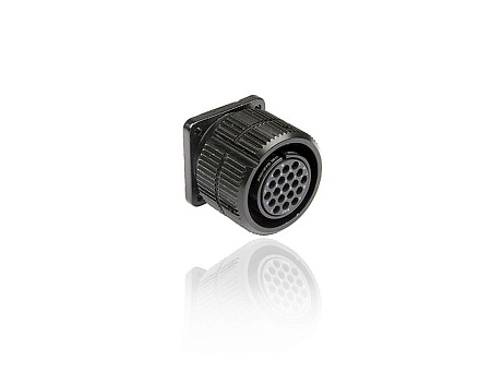 SHD019FPDGC 19 pin розетка панельная, со стопорным кольцом, покрытие контактов золотом, под обжим