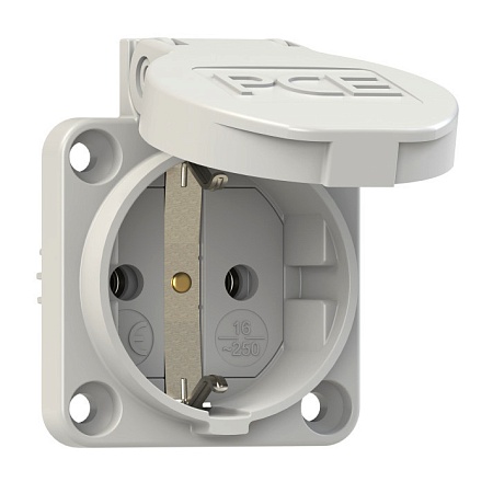 109-0g PCE Розетка встраиваемая 16A/250V/2P+E/IP54, безвинтовое подключение